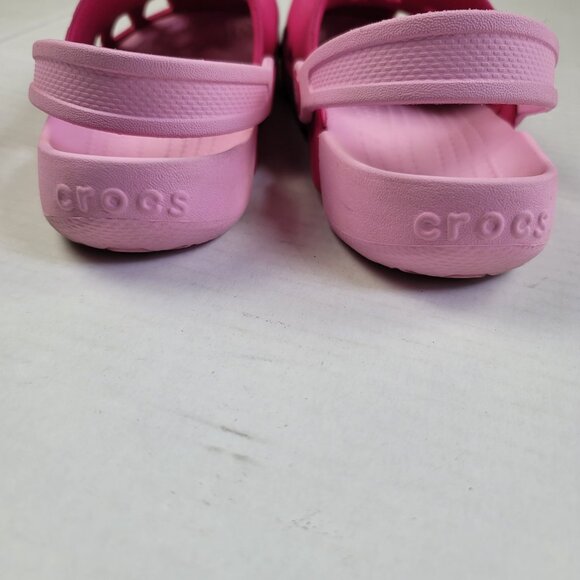 Crocs Electro Slingback Clogs Pink Size J1 Kids Lightweight Sandals - Picture 4 of 9
